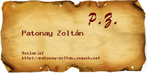 Patonay Zoltán névjegykártya
