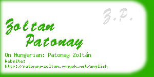 zoltan patonay business card